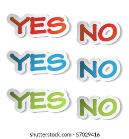 Vector stickers - yes, no