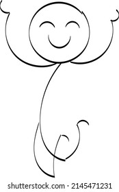 Vector Stickman Character illustration. Sketch stick figure isolated design for print