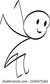 Vector Stickman Character illustration. Sketch stick figure isolated design for print