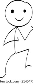 Ilustración del carácter vector Stickman. Diseño aislado de figura de palo de esbozo para impresión