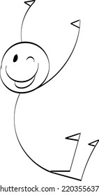 Vector Stickman Character illustration. Sketch stick figure isolated design for print