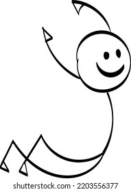 Vector Stickman Character illustration. Sketch stick figure isolated design for print
