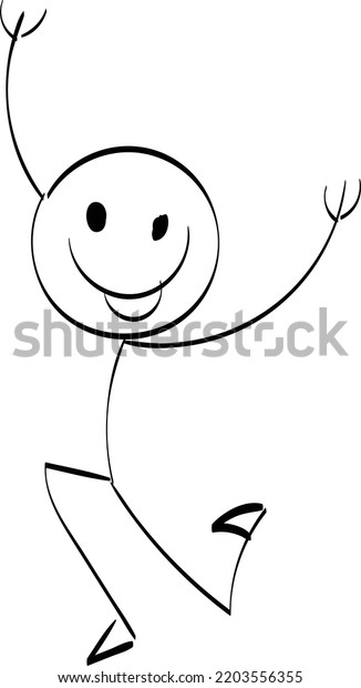 Vector Stickman Character Illustration Sketch Stick Stock Vector ...