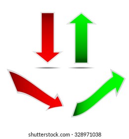 Vector sticky color arrows set.