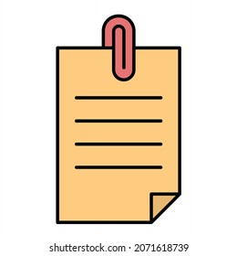  Diseño del icono de contorno de la nota pegajosa del vector

