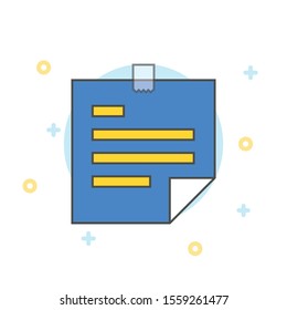 Vector Sticky Note Icon flat style