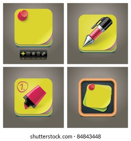Vector sticky note icon set