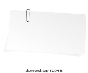 Vector sticky note with paper clip