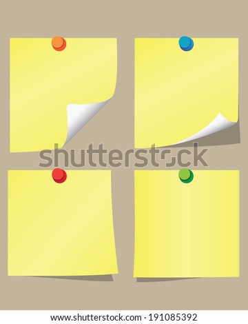 Yellow note and pen on blue
