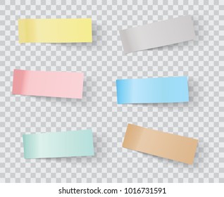 vector sticky notes, transparent shadows