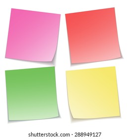 vector sticky notes, transparent shadows