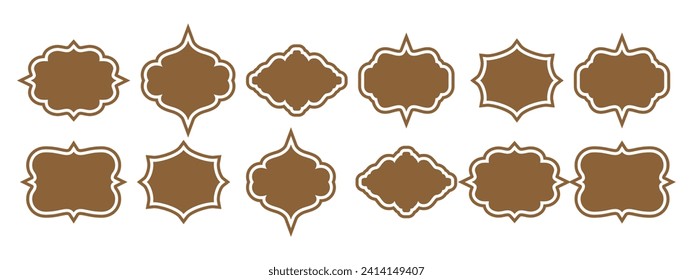 vector sticky stars badge set. icon tag label, symbol blank, round and cloud.