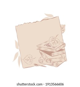 vector still life. education logo. stack of books. school