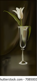 vector still life lily in a glass