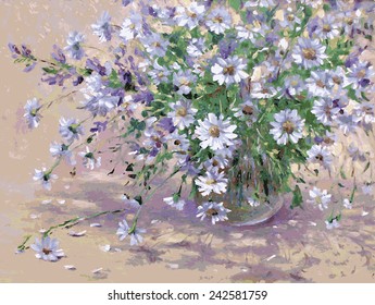 Vector still life with wildflowers