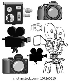 vector still photo and cine camera