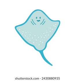 Vector stingray fish. Hand drawn illustration for travel design.