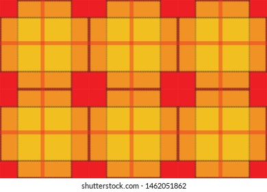 Vector stitched check pattern design illustration for fabric printing