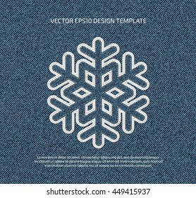 Vector stitched denim applique style icon. 