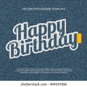 Vector stitched denim applique style icon. 