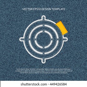 Vector stitched denim applique style icon. 