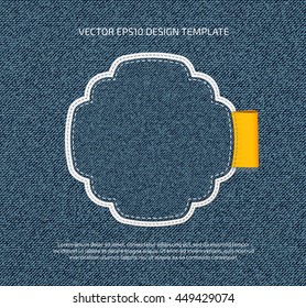 Vector stitched denim applique style retro badge. 