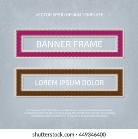 Vector stitched layered padded fabric rectangular banner frames