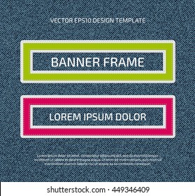 Vector stitched layered padded fabric rectangular banner frames