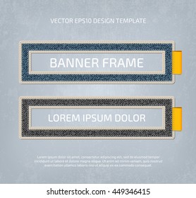 Vector stitched layered padded fabric rectangular banner frames