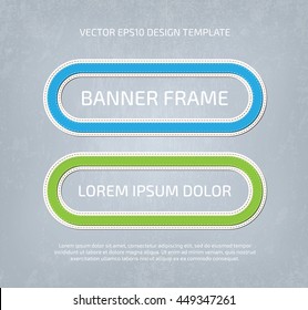 Vector stitched layered padded fabric oval banner frames