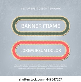 Vector stitched layered padded fabric oval banner frames
