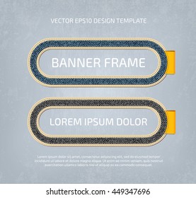 Vector stitched layered padded fabric oval banner frames