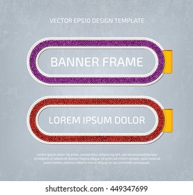 Vector stitched layered padded fabric oval banner frames