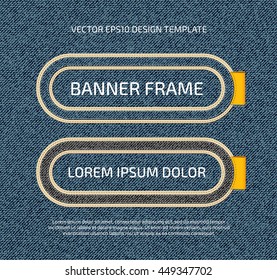 Vector stitched layered padded fabric oval banner frames