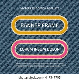 Vector stitched layered padded fabric oval banner frames