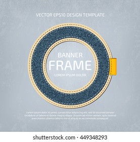 Vector stitched layered padded fabric round banner frame