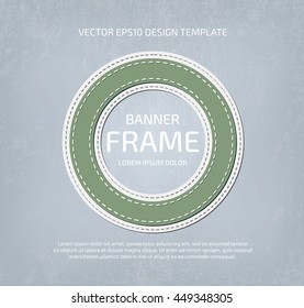 Vector stitched layered padded fabric round banner frame