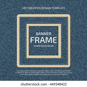 Vector stitched layered padded fabric square banner frame