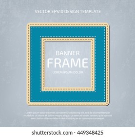 Vector stitched layered padded fabric square banner frame