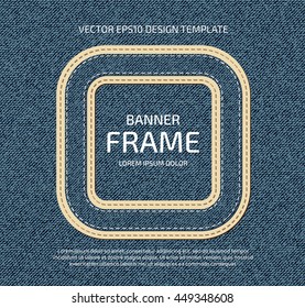 Vector stitched layered padded fabric square banner frame
