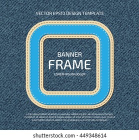 Vector stitched layered padded fabric square banner frame