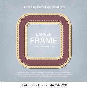 Vector stitched layered padded fabric square banner frame