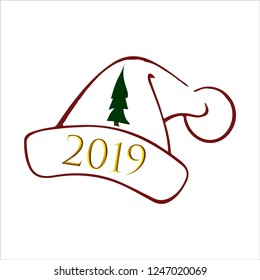 Vector stock of 2019 hat with Christmas 