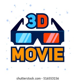 Vector stock of 3D movie glasses icon illustration
