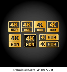 vector stock 4K HDR high definition symbol mark black gold sticker 