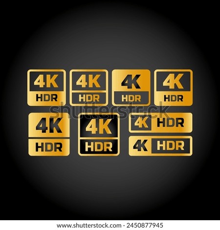 vector stock 4K HDR high definition symbol mark black gold sticker 