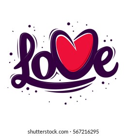 Vector stock of abstract love hand writing, in custom typography