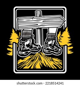 Vector Stock Adventure Illustration For emblems, Tshirt, labels, symbol, badge, icon, sticker on catching, design vector template  