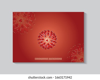 Vector stock banner with coronavirus images, abstract male figure and list of Chinese 2019 nCoV symptoms. Concept for web articles, news and other media connected to virus outbreak in Wuhan