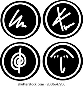 vector stock black and white four logo design